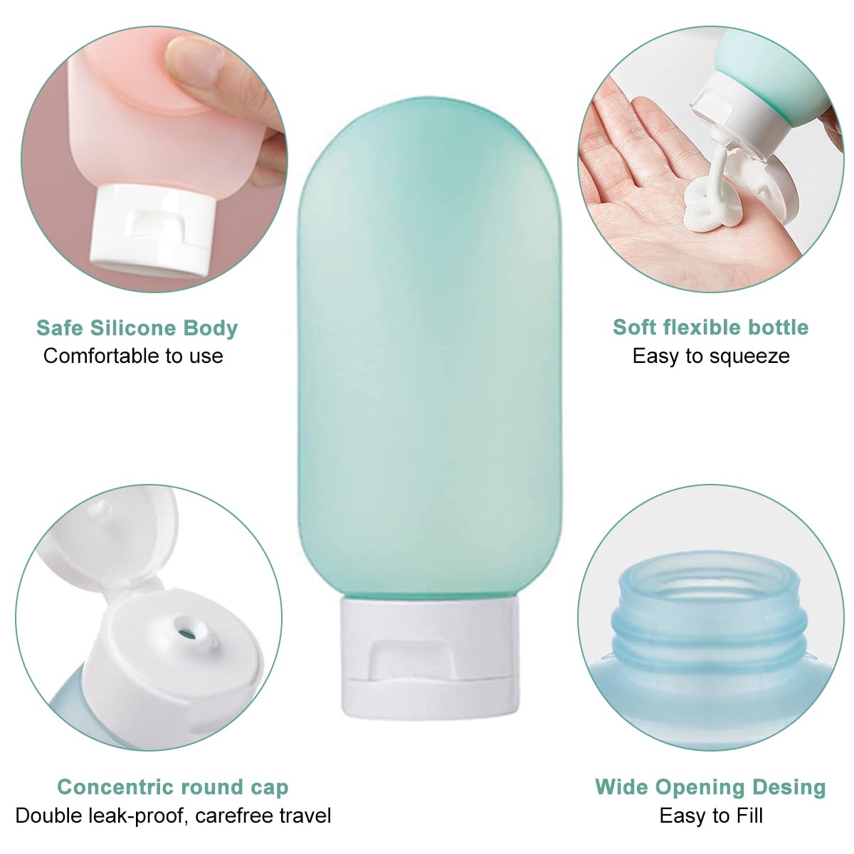 MAYCREATE Plastic 3Pcs Travel Toiletries Bottle 60Ml Empty Travel Bottles For Toiletries Leakproof Squeeze Travel Bottle Kit Containers For Shampoo Lotion, Pink MAYCREATE Plastic 3Pcs Travel Toiletries Bottle 60Ml Empty Travel Bottles For Toiletries Leakproof Squeeze Travel Bottle Kit Containers For Shampoo Lotion, Pink